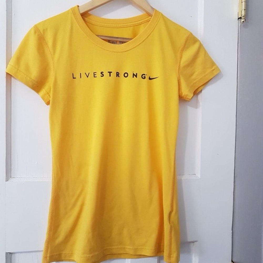 Nike Dri Fit Regular Fit Crewneck Short Sleeve Top Yellow Sz XS
